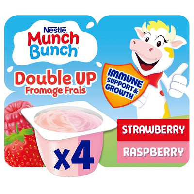 Munch Bunch Double Up Fromage Frais Strawberry & Raspberry Yoghurt Snack 4 x 85g