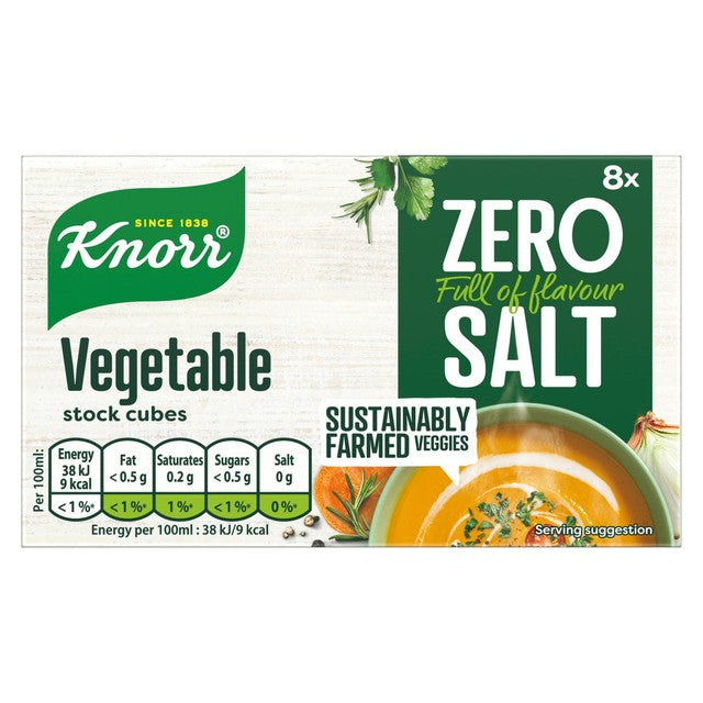 Knorr Vegetable Zero Salt stock cubes 72g, UK version