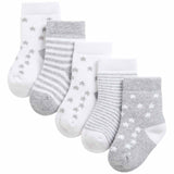 M&S Terry Stars baby socks 6-12 months grey, imported from the UK