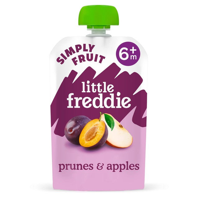 Little Freddie prunes and apples baby food pouch 100g, UK version