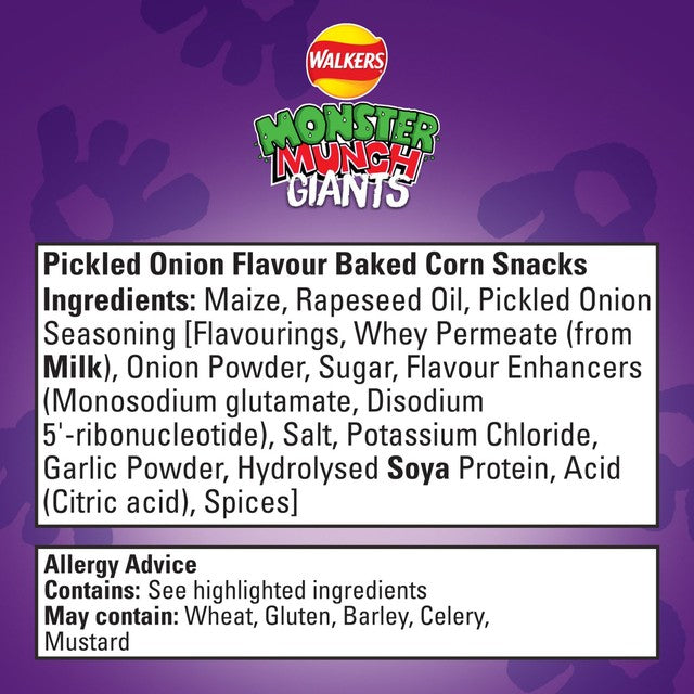Monster Munch pickled onion crisps 85g (British brand)