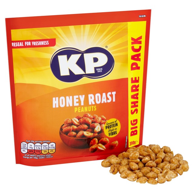 KP Nuts Honey Roast Peanuts 390g, UK version