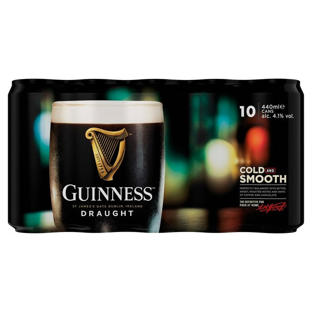Guinness Draught Stout Beer 10 x 440ml pack, UK version