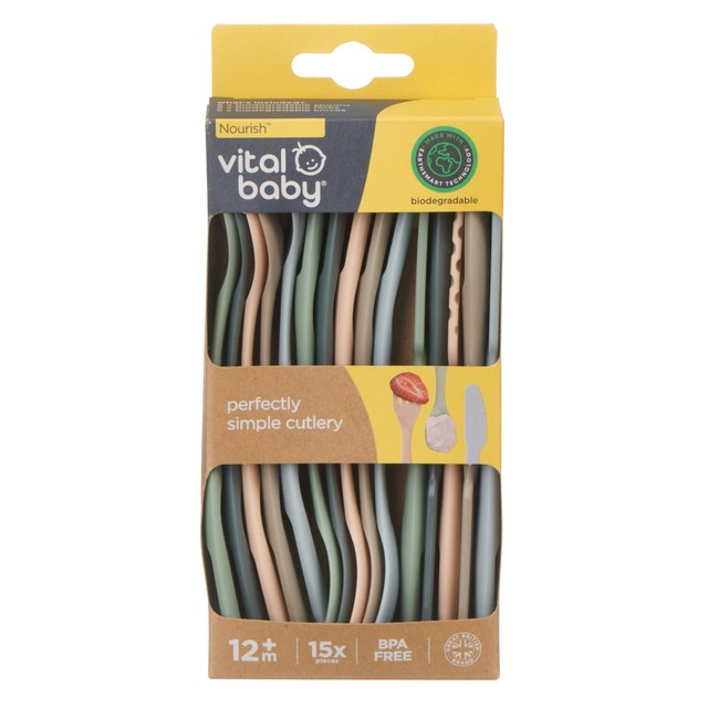 Vital Baby natural cutlery set 15pk (British brand)