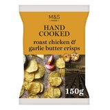 M&S roast chicken and garlic butter crisps 150g, imported from the UK