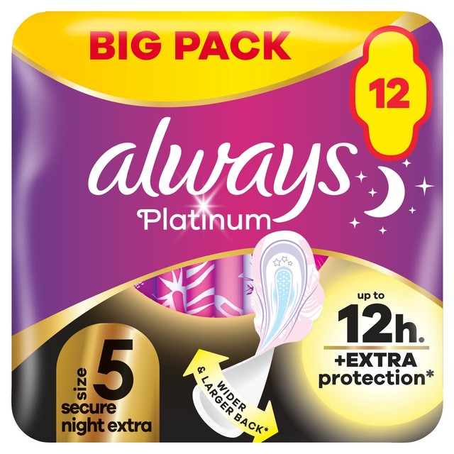 Always Platinum Sanitary Towels Secure Night Extra Size 5 - British product