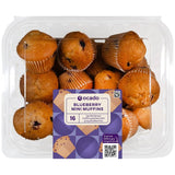 Ocado blueberry mini muffins 16 pack, imported from the UK