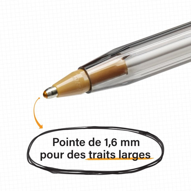 BIC Cristal Large Smooth Glide ballpoint pens black 5 pack - British product