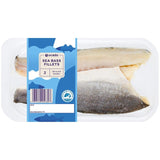 Ocado skin-on boneless sea bass fillets 180g, imported from the UK