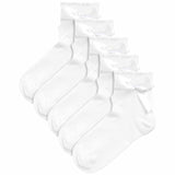 M&S girls cotton ankle socks with bow, white, size 6-8 small, imported from the UK