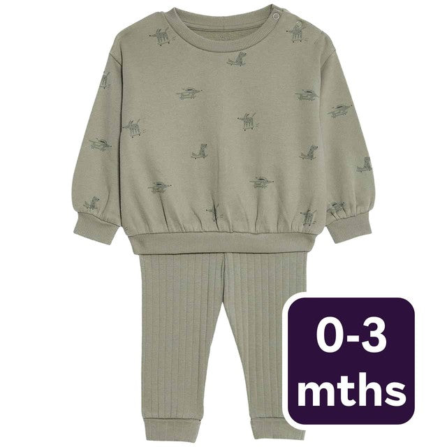 M&S khaki leggings outfit 0-3 months, imported from the UK