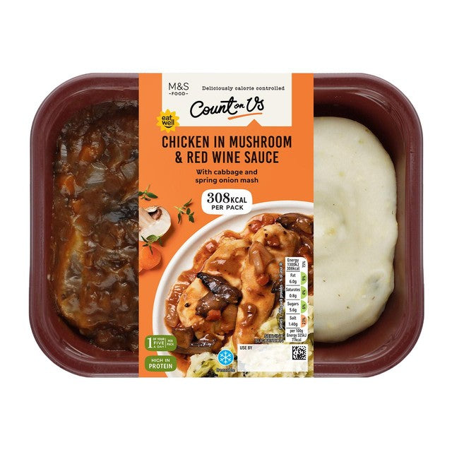 M&S Chicken in Mushroom Red Wine Sauce 400g, imported from the UK