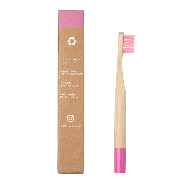 Bambino Pink Kids Bamboo Toothbrush - British product