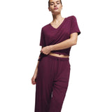 M&S Pyjama Set Dark Magenta S, imported from the UK