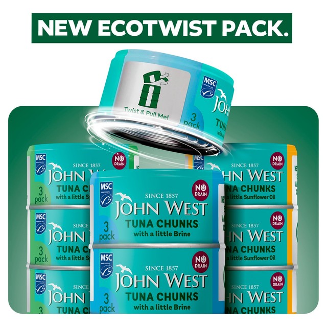 John West tuna chunks with a little brine 300g, UK version