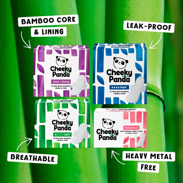 The Cheeky Panda unscented pantyliners 18 pack (British brand)