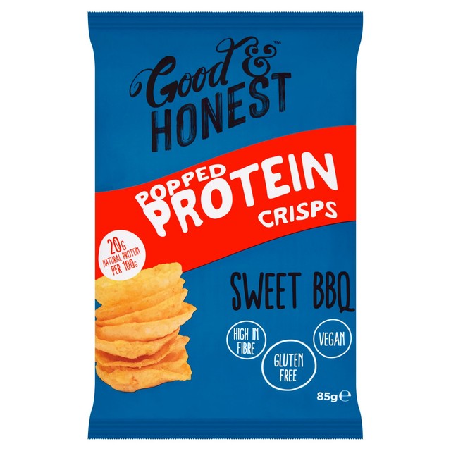 Good & Honest popped protein Sweet BBQ snacks 85g, UK version