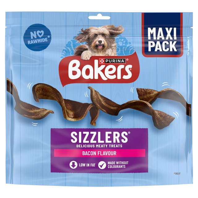 Bakers Sizzlers bacon and cheese dog treats 315g - British product
