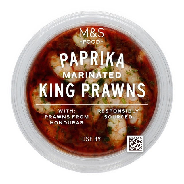 M&S Paprika Marinated King Prawns 140g, imported from the UK