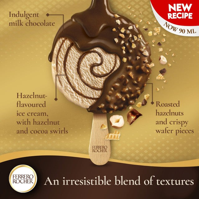 Ferrero Rocher hazelnut ice cream sticks 3 x 70ml - British product