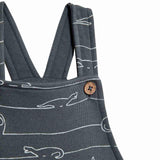 M&S Dino jersey dungarees with T-shirt set, Carbon 9-12 months, imported from the UK