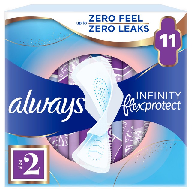 Always Infinity Long sanitary towels size 2 with wings - British product