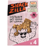 Snackzilla raspberry soft-baked oat cookies pack of 4 (British brand)