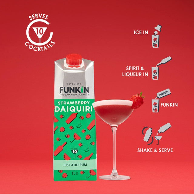 Funkin Strawberry Daiquiri Pre-batched Cocktail Mixer 1L - British product