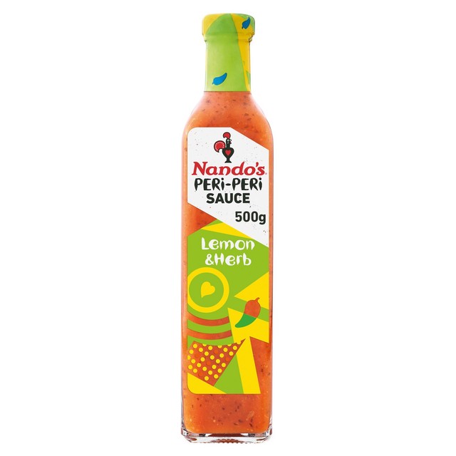 Nando's Peri-Peri sauce Lemon & Herb 500g, imported from the UK