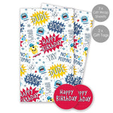 Abacus Birthday Monsters gift wrap pack with tags - British product