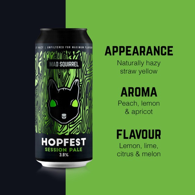 Mad Squirrel Hopfest Pale Ale gluten-free 440ml, imported from the UK