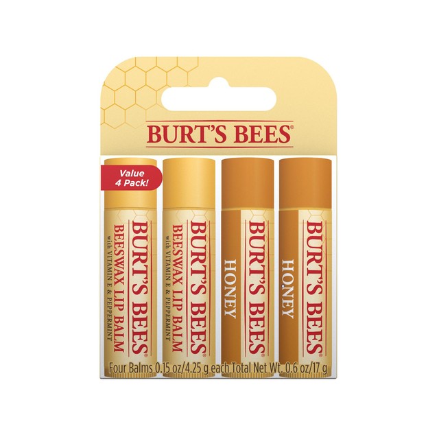 Burt's Bees lip balm set original beeswax and honey 4 x 4.25g - British product