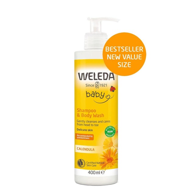 Weleda baby calendula shampoo and body wash 400ml (British brand)