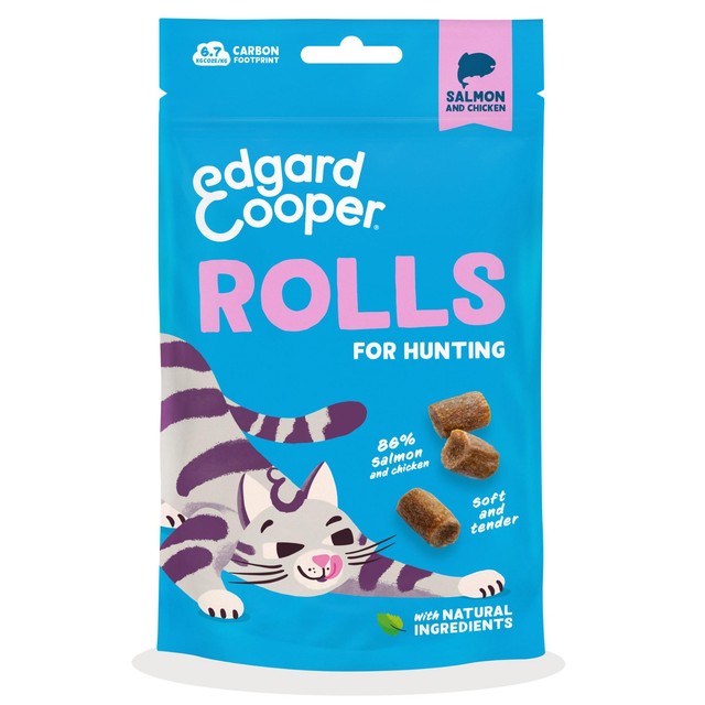 Edgard & Cooper salmon chicken cat treat soft rolls 45g - British product