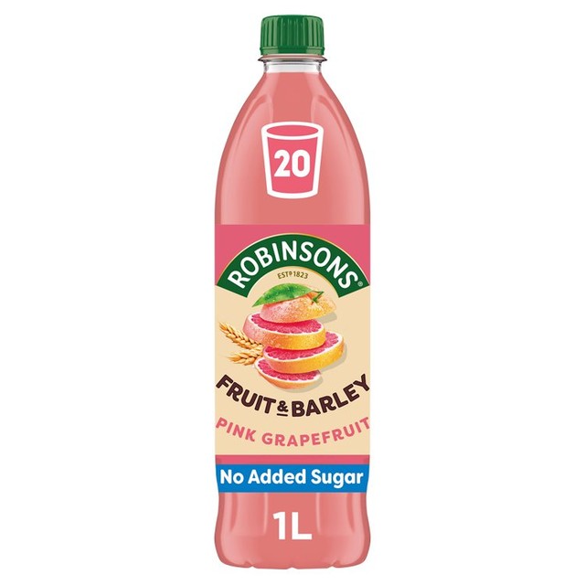 Robinsons Pink Grapefruit Squash 1L, imported from the UK