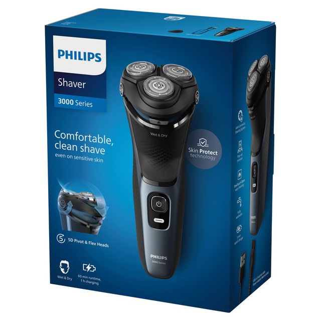 Philips Wet & Dry Electric Shaver Series 3000, imported from the UK