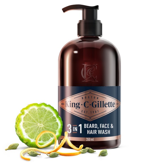 King C. Gillette beard and face wash 350ml, UK version