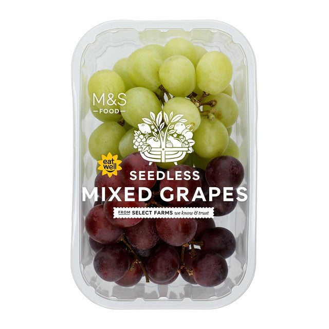 M&S seedless mixed grapes 500g, imported from the UK
