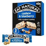 Eat Natural Cashew Blueberry with a Yoghurt Coating Fruit  Nut Bars 3x40g