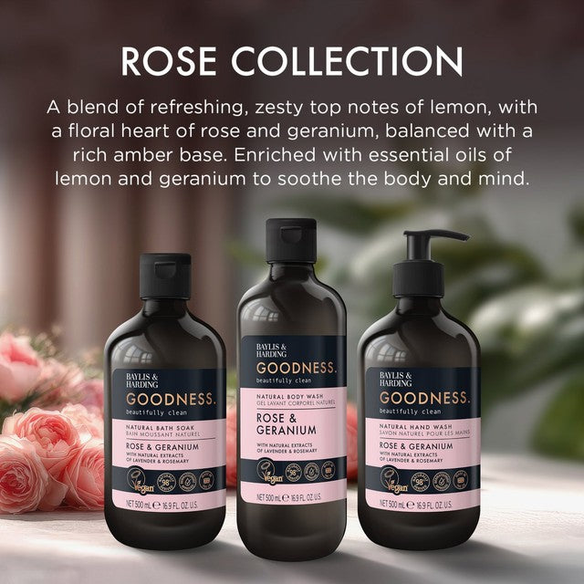 Baylis & Harding rose and geranium hand wash 500ml - British product