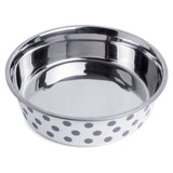 Petface Deli Grey Spots dog bowl 17cm, imported from the UK