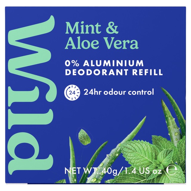 Wild men's Mint & Aloe Vera deodorant refill 40g (British brand)