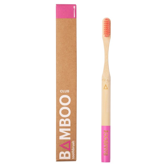 Bamboo Club Pink Adult Toothbrush - British product