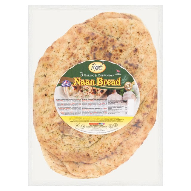 Regal garlic coriander naan bread large, imported from the UK
