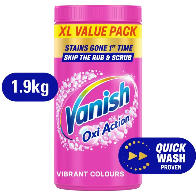 Vanish Oxi Action fabric stain remover powder for colours 1.9kg (British brand)
