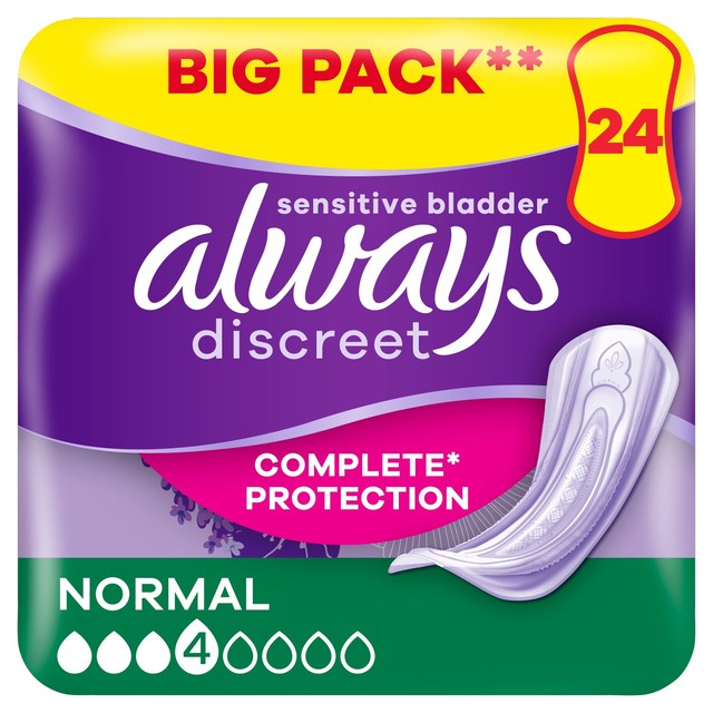 Always Discreet Incontinence Pads Normal 24 Pack - British product