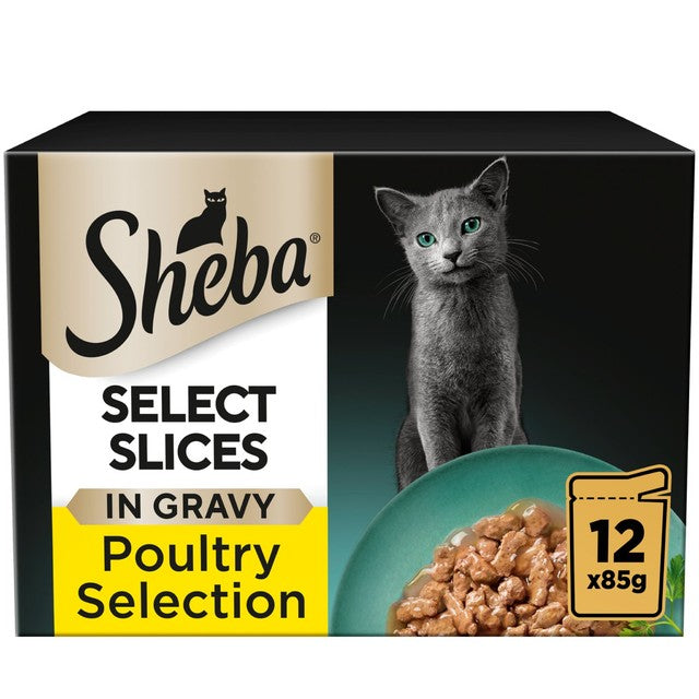 Sheba cat food pouches poultry in gravy 12 x 85g (British brand)