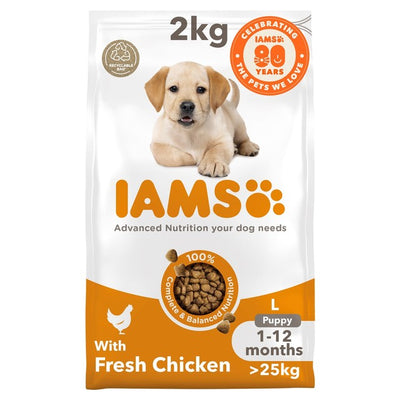 Iams Advanced Nutrition Puppy Food Large Breed with Fresh Chicken Dry Dog Food 2kg