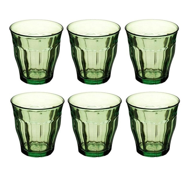 Duralex Picardie Jungle Green tumbler glasses 250ml - British product
