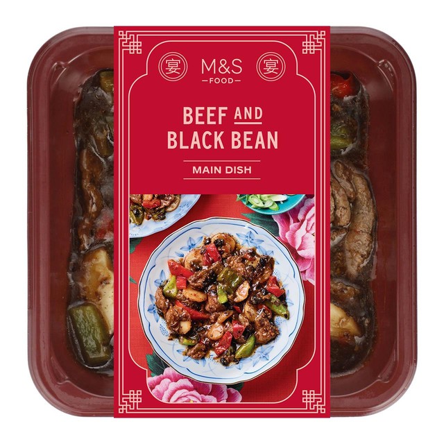 M&S beef & black bean sauce meal 350g, imported from the UK